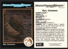 1991 TSR AD&D Gold Border RPG Fantasy Art Card 612 Dungeons & Dragons Common Rat