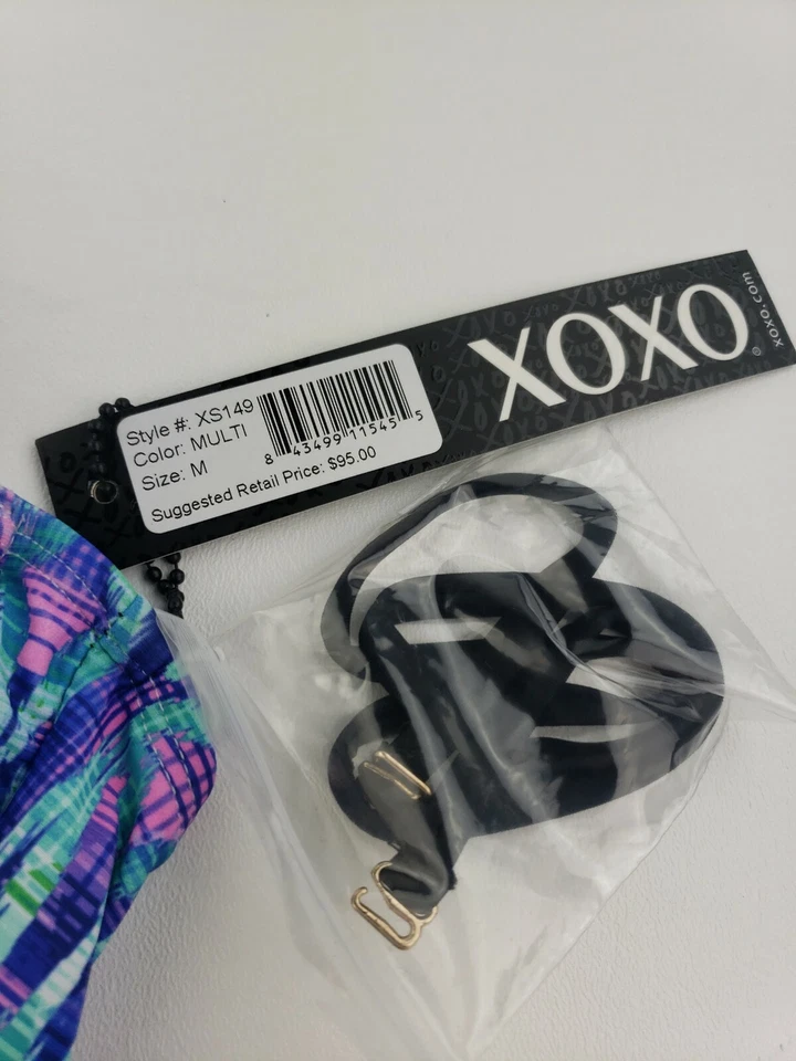 NUEVO XOXO Traje de Baño de Una Pieza Azul y Rosa "Sin Tirantes" Talla Mediana Precio de Venta sugerido por el fabricante $95 XS149 Foto 4 de 4