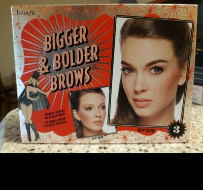 Benefit Bigger & Bolder Brows Kit Shade 3 MEDIUM (light-med brown) NIB AUTHENTIC