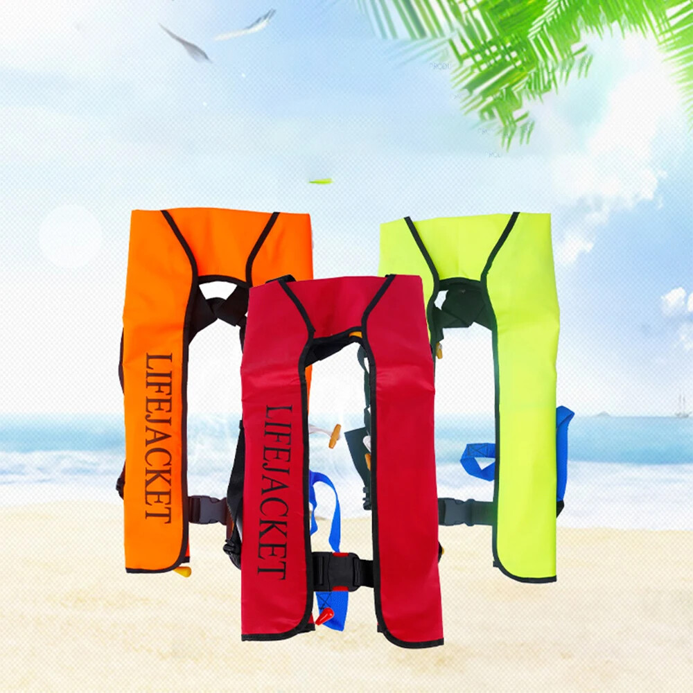 Automatic Inflatable Life Jacket Lamppdcor 150N Co2 Life Jackets For Adults