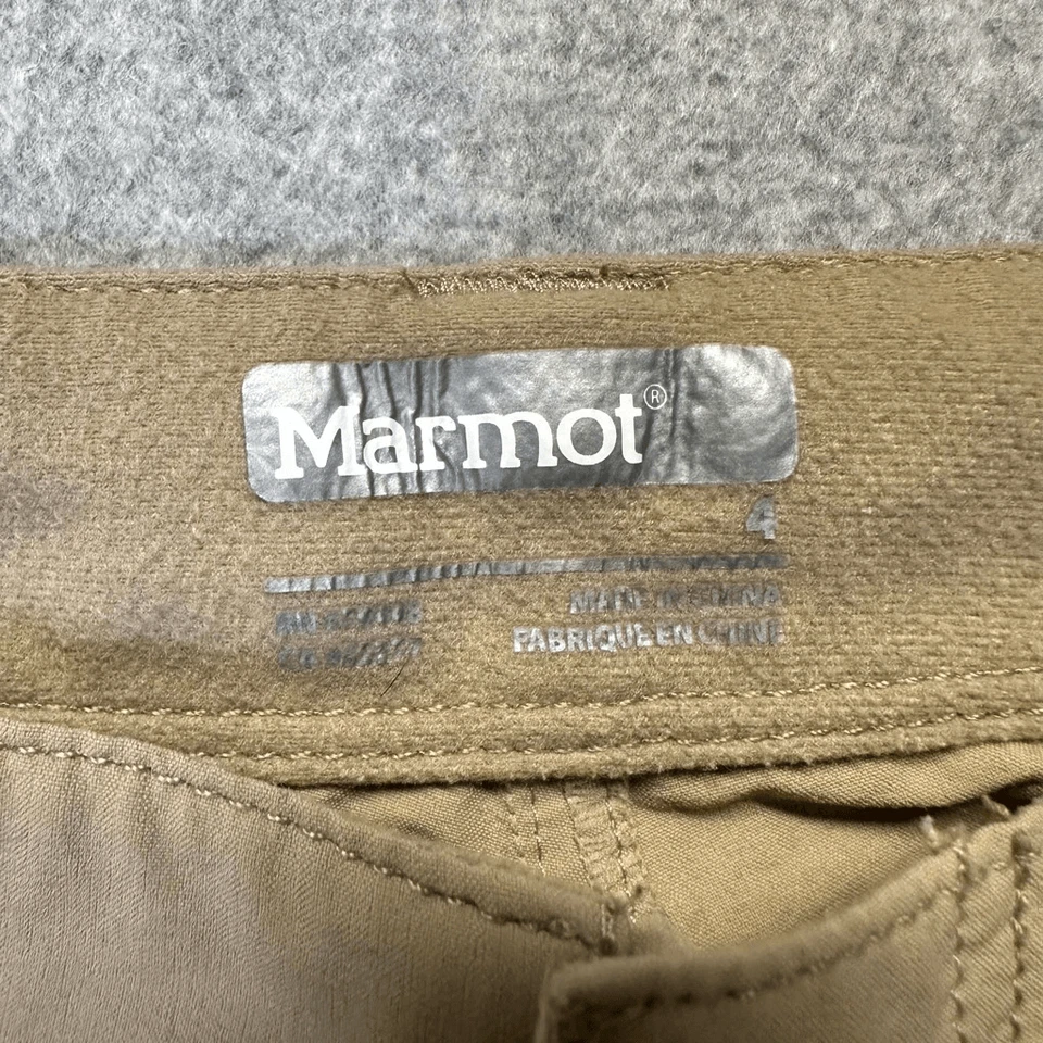 Marmot Women’s Size 4 Cargo Active Hiking Shorts Tan Khaki Outdoor Nylon - Image 2 of 4