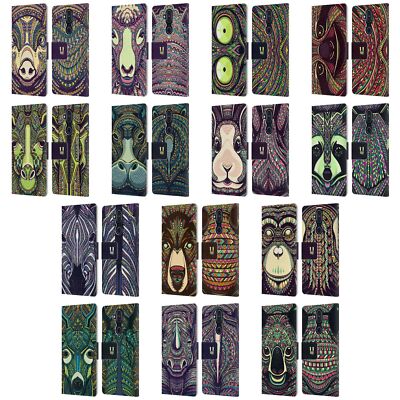 HEAD CASE DESIGNS AZTEC ANIMAL FACES 2 LEATHER BOOK WALLET CASE FOR NOKIA PHONES