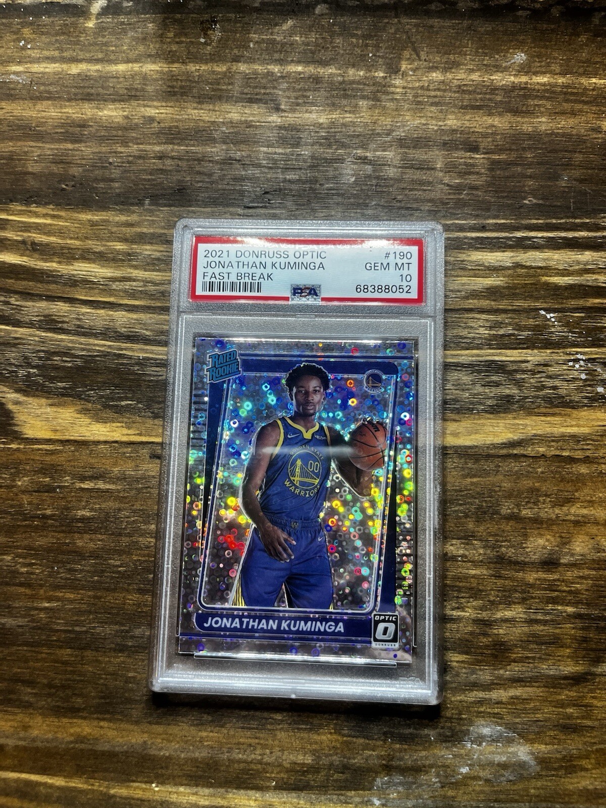 2021 Donruss Optic Fast Break Jonathan Kuminga PSA 10 #190 RC Rookie Disco Holo