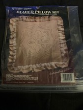 Beaded Pillow Kit Vogart Crafts14" x 14" Geometric Design W/ Ruffle New