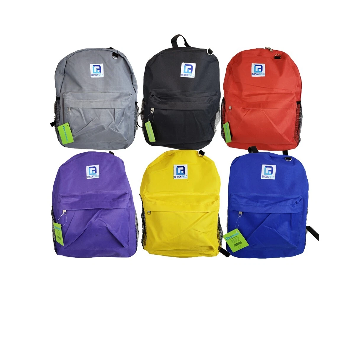 Bulk 17in School Backpack 24 Pieces Assorted Colors Book Bag