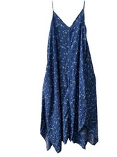 Gap Women’s Small Cami Sundress Blue Floral Spaghetti Strap W/ Pockets!