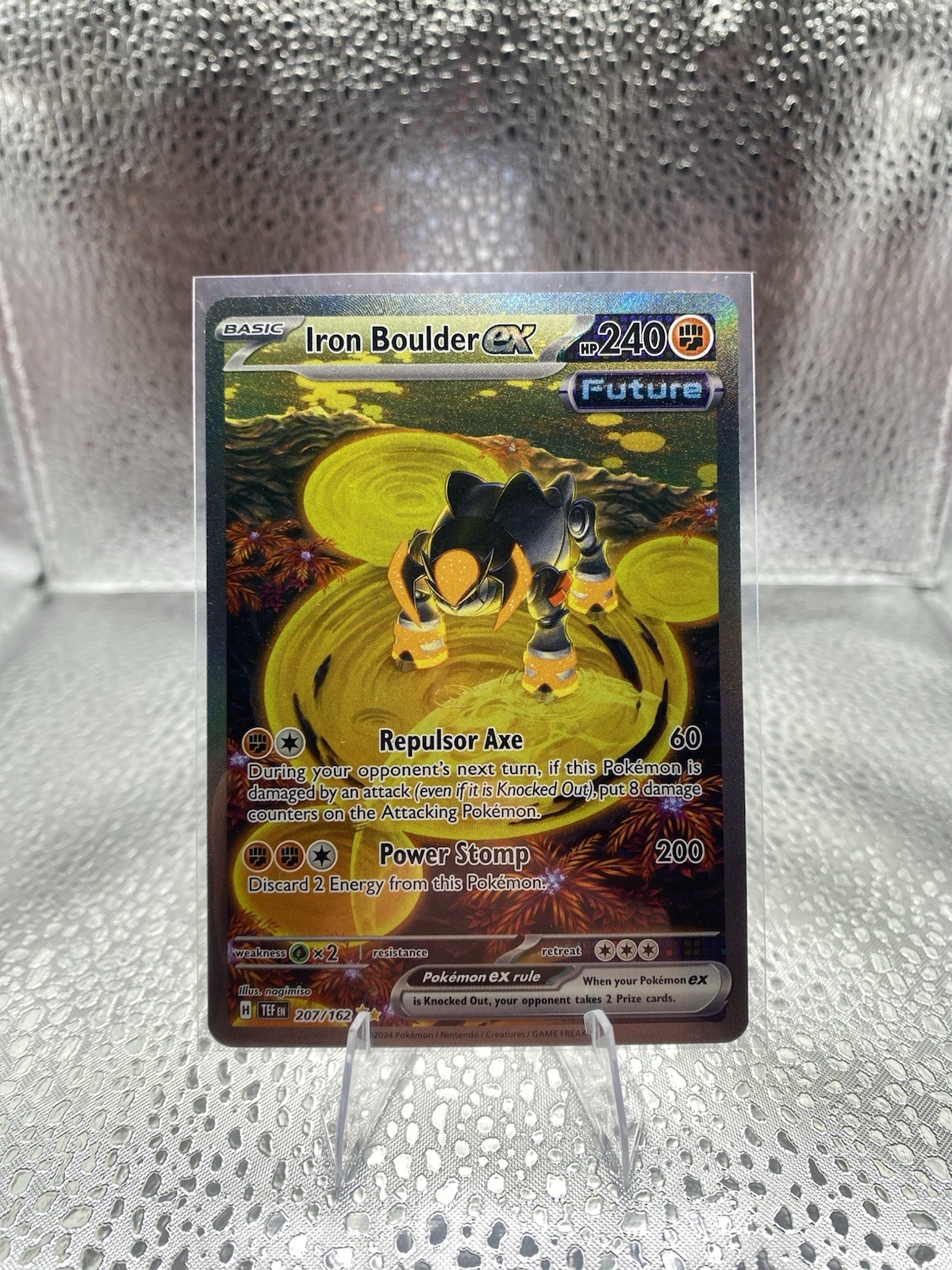 Iron Boulder ex 207/162 SV05: Temporal Forces Holo SIR Pokemon Full Art NM