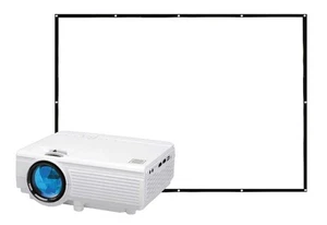 RCA 1080p LCD Accueil Projecteur de théâtre w/ 100" Plier le flux d'écran prêt