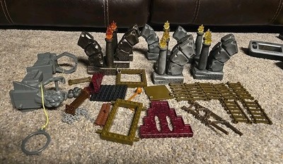Mega Bloks Dragons Krystal Wars | 3 Golden & 6 Grey Arches & Parts Lot 