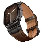 Leather Bands 49mm 46mm 45mm 44mm 42mm Dark Brown Black for Apple Watch Ultra