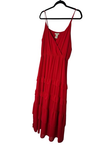 Flying Tomato Anthropologie Maxi Dress Women Large Red Flowy Summer Party Formal - Picture 7 of 9