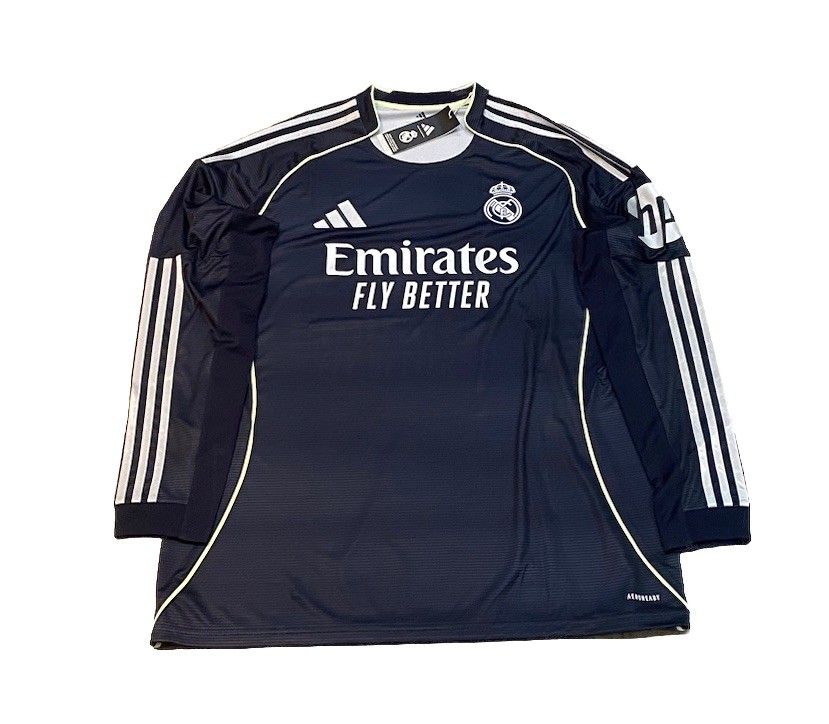 Adidas Real Madrid Long Sleeve 2025/26 Away Soccer Football Jersey