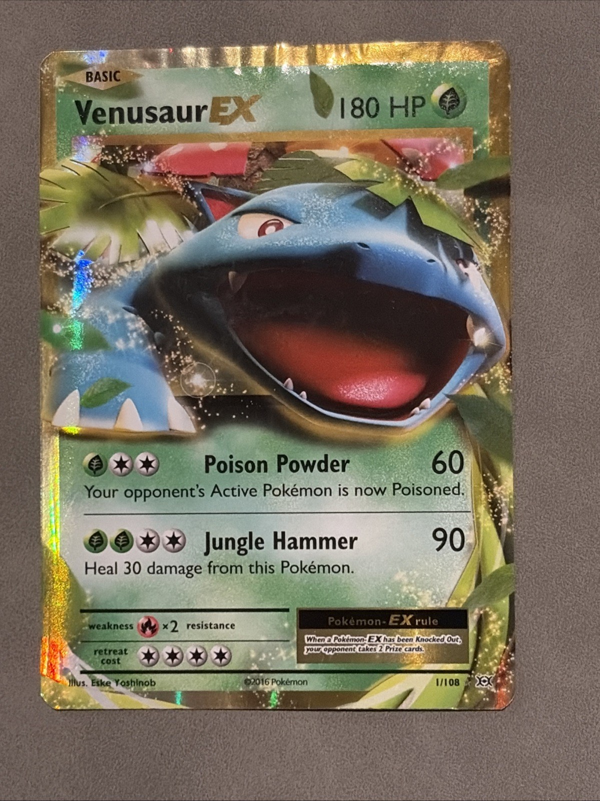 Venusaur EX 1/108 Holo EX Rare Evolutions Pokemon Holo Near Mint