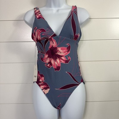 NWT Maaji One Piece Swimsuit Purple Lavender Floral Print sz M