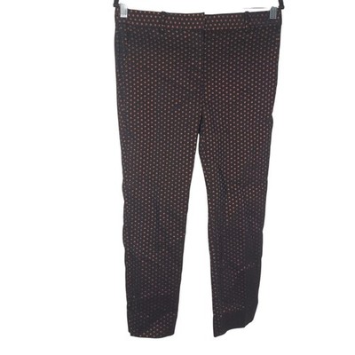 Ann Taylor Petite Devon Fit Black Copper Polka Dot 6P Pants Trousers Dress Pant