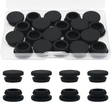20PCS 1/2" Rubber Hole Plug Black Silicone Plugs for Round Holes Filler Door Scr