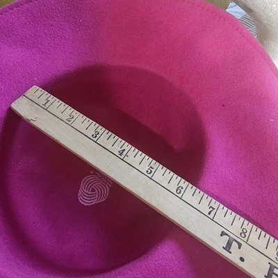Vintage Womens 60s 70s Pink Felt Hat Wide Brim Grosgrain  display picture 2