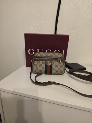 Gucci Ophidia Small Shoulder Bag GG Canvas, Brown