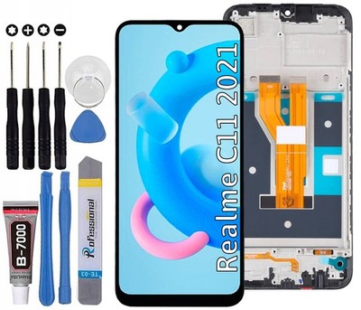 Für Oppo Realme C11 2021 RMX3231 LCD Bildschirm Display Rahmen Schwarz