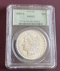 1880-S Morgan Dollar PCGS MS63 OLD GREEN HOLDER