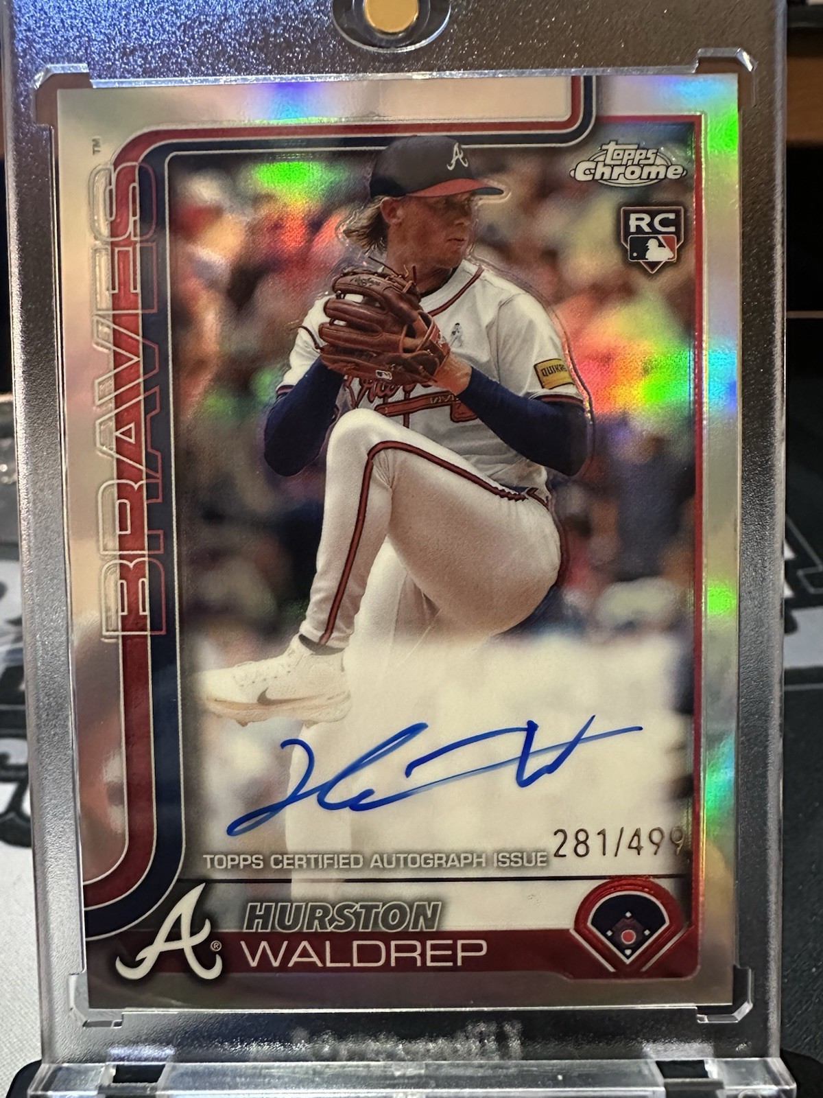 Hurston Waldrep 2025 Topps Chrome Rookie Auto Refractor /499 RC