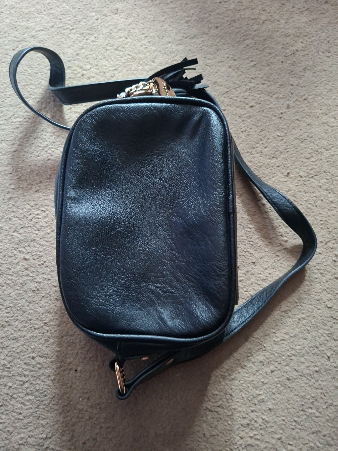 Dune London Black Faux Leather Crossbody Handbag Branded Detail RRP £69 UK image 9