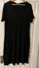 Black Jersey Stretch Dress With Pockets Size 20 By Yours Clothing Plus Size