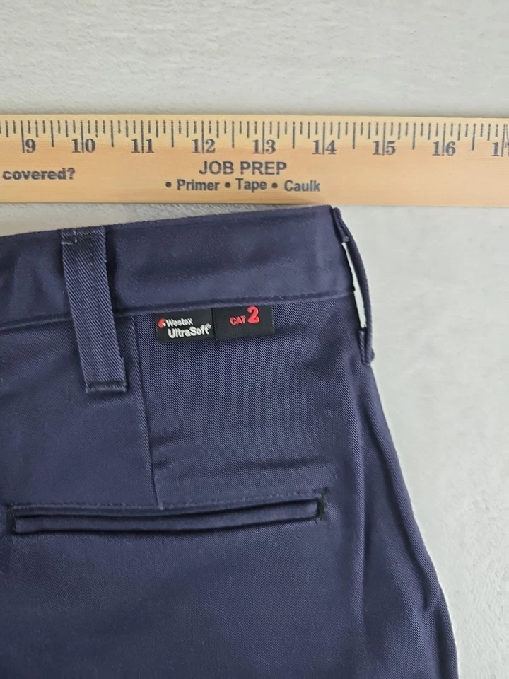 Pantalones Workrite FR 38 X 24 CAT 2 NFPA 2112 Westex Ultrasoft 12.4 ATPV Azul Marino Foto 4 de 4