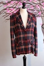 Basler Plaid Tartan Red Navy Academia Preppy Chic Grunge Punk Blazer size 16/42