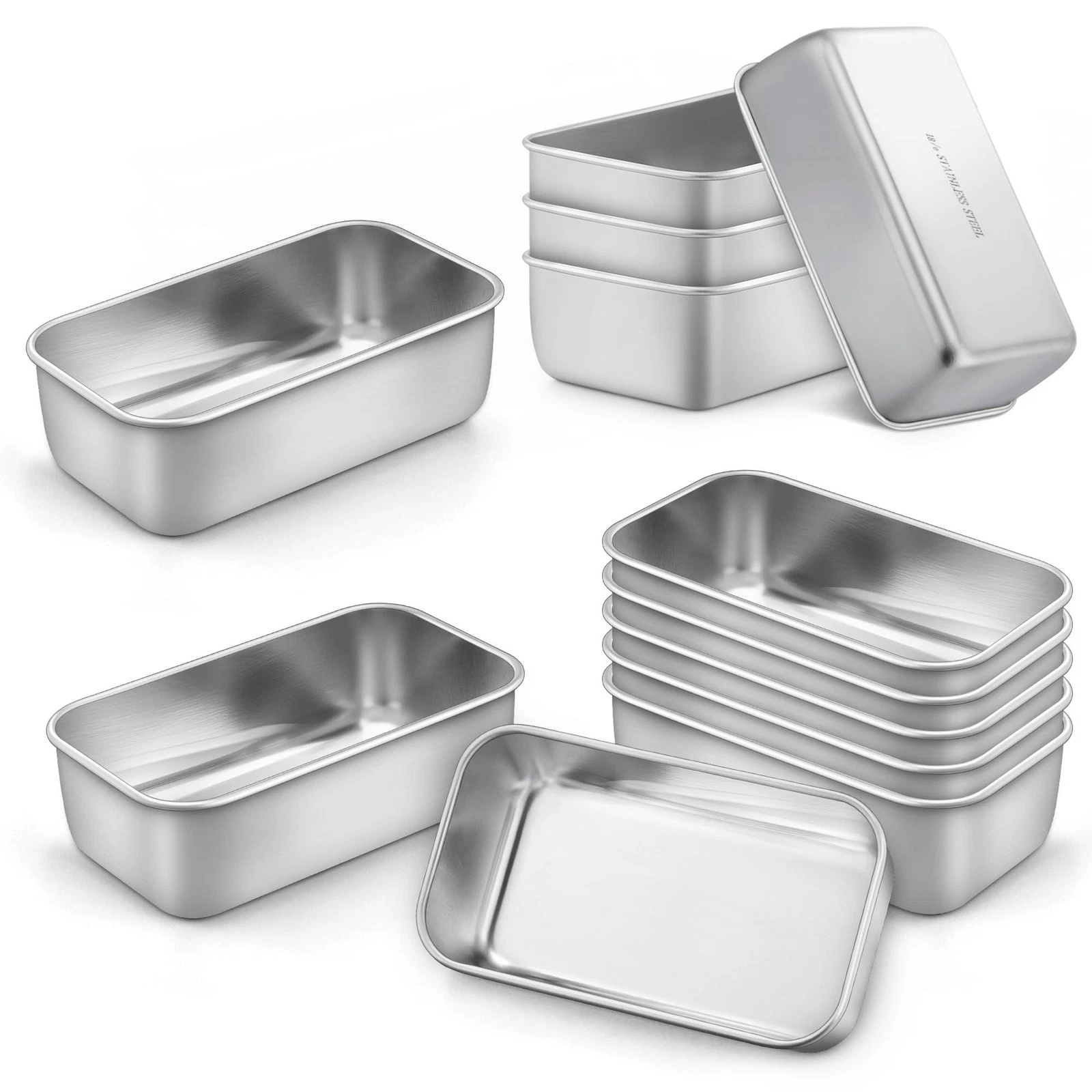 12 Pack Mini Loaf Pan for Baking Bread, 6.3 x 3.5 Inch Stainless Steel Small ...