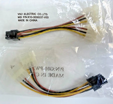 Lot of 2 Dual 4-Pin Molex to 6-Pin PCIe PCI Express GPU Power Cable Adapters