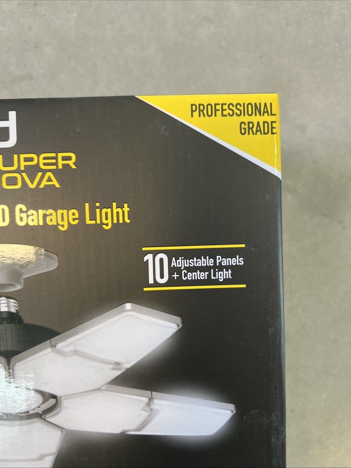 Beyond Bright 8000 lm LED Garage Light with 10 Panels 372 Bulbs Motion ...