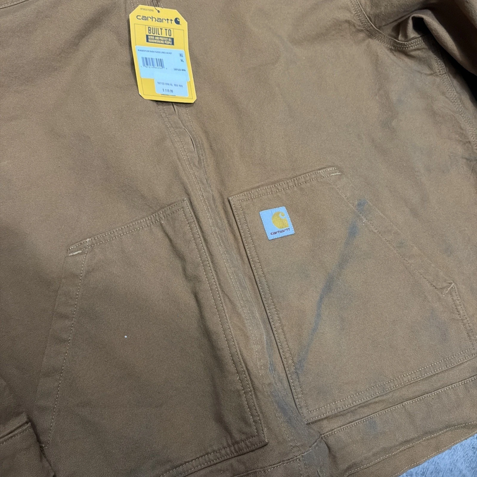 Carhartt Men Rugged Flex Duck Insulated Fleece Lined Jacket MSRP $120 Size XL - product detail image 2