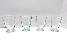 4 Ct/LA Rochere 638801/clear, Napoleon Bee Abeille Coffee Tea Glass Mug France
