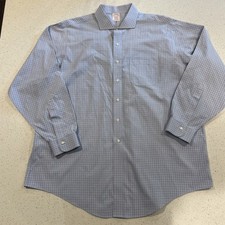 Brooks Brothers Shirt Mens 18 36 Non Iron Supima Cotton Classic Fit Check