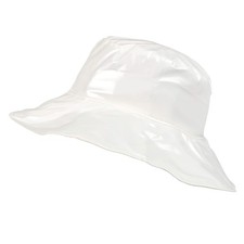 , Wide-Brimmed Vinyl Rain Hat 11-White