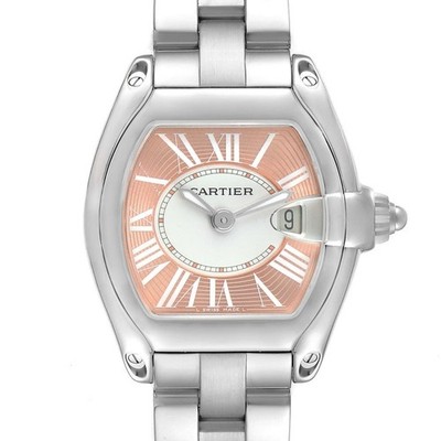 Cartier Roadster Coral Dial LE Steel Ladies Watch W62054V3
