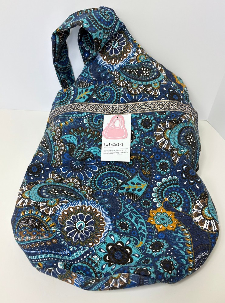 Yoga Mat Bag with Pockets and Adjustable Straps in Peacock Paisley Print NWT