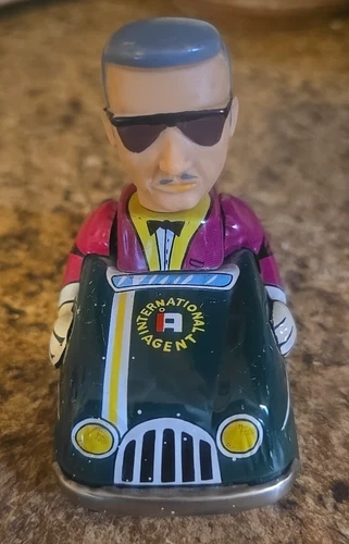 Very Rare 60’s Marx Friction International Agent  Tin Car