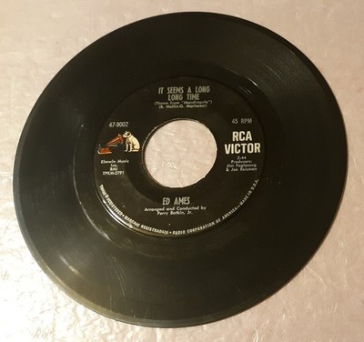 Ed Ames It Seems A Long Time/My Cup Runneth Over Record 7'' Vinyl 45rpm Record