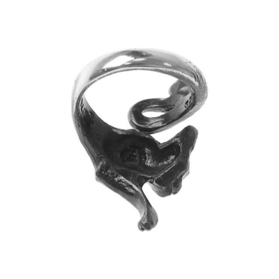 Alchemy Gothic Le Chat Noir Ring Black Kitty Cat Wrap Ring English Alchemy Gothic Le Chat Noir Ring Black Kitty Cat Wrap Ring English