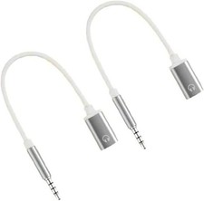 Tnyvm 2Pcs Silver 3.5mm Male to TypeC Female Audio Cable Cord,Analog