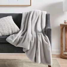 Faux Rabbit Fur Throw Blanket - Threshold