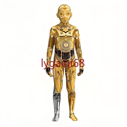 Cadeau Halloween Performance Star Wars C-3PO Robot Combinaison Cosplay Serrée - Photo 14/19
