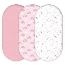 Civarua Kids Bassinet Sheets for Baby Girl 32x16, 3 Pack Soft Breathable