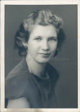 1934 Photo Press Miss Kae Huht Superior Beautiful Woman Smiling Face