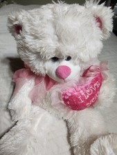White Teddy Bear With I Love You    