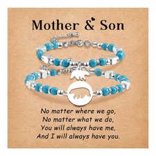 Mother Son Bracelet Son Gifts from Mom Bear Bracelets Christmas Birthday Gifts