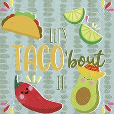 Boston International - 3-Ply 5" Cocktail Napkins 20 Count - Taco Bout It
