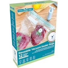 12 Gallon Vacuum Sealer Reusable Bags for Freezer & Sous Vide Food Storage